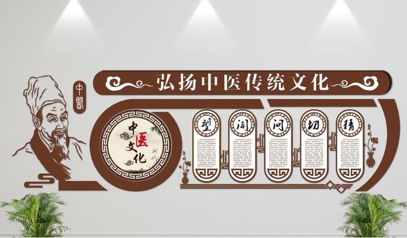 精氣神養生中醫微立體文化墻制作效果圖