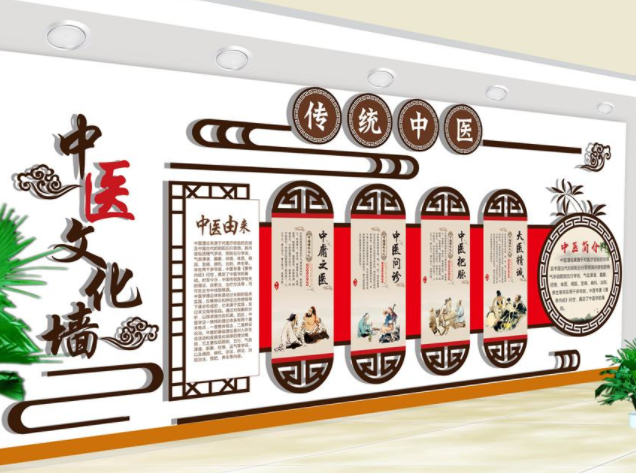 大氣精美立體中國風中醫文化墻