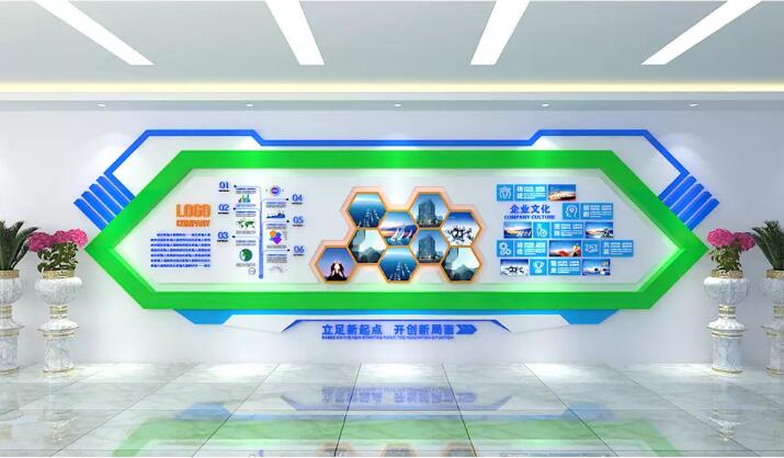 簡約通用現(xiàn)代化企業(yè)立體文化墻制作效果圖