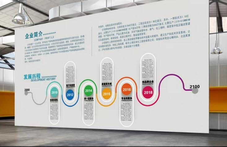 簡潔企業文化墻制作效果圖