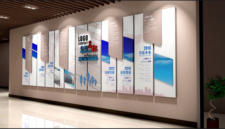 企業(yè)文化墻公司簡介背景墻展板設計圖