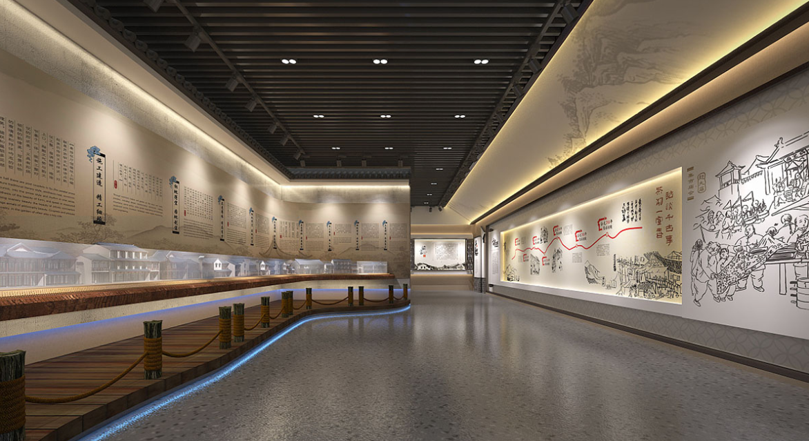 復古展廳文化墻設計2