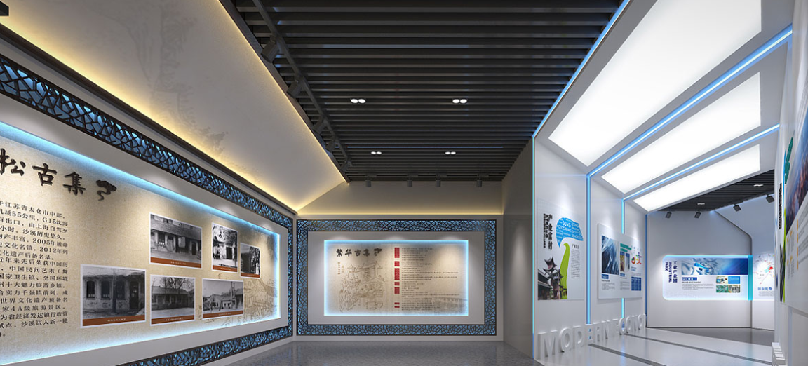 復古展廳文化墻設計3