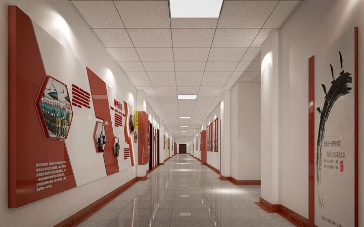 走廊黨建企業文化墻效果圖